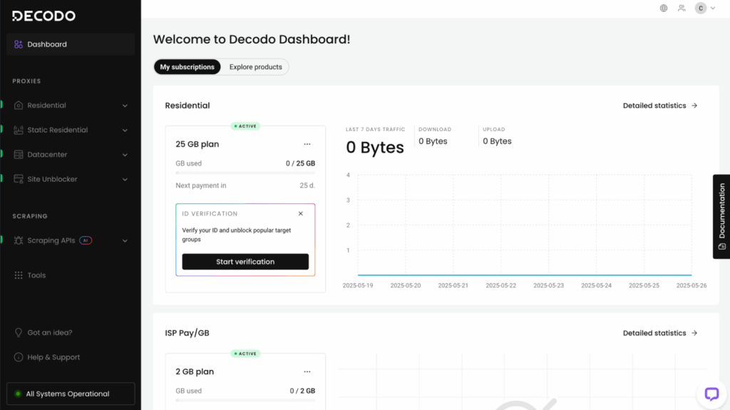 Decodo interface Decodo interface