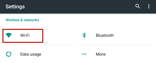 In the settings menu click the Wi-Fi tab