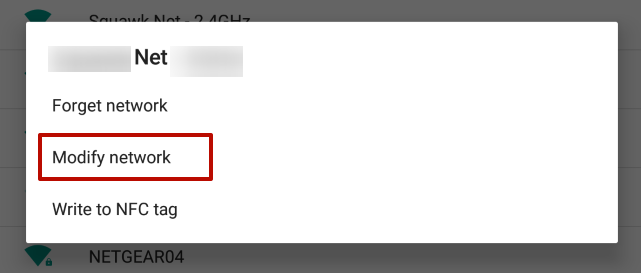Click on the connected Wi-Fi network