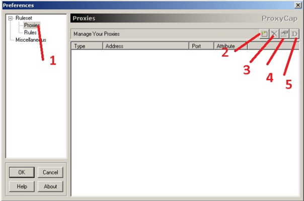 Go to the «Proxies” item for further settings