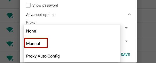 click on the «Proxy» tab. If there is none, click on «Edit / Change Network»