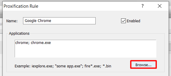 Press the «Browse» button