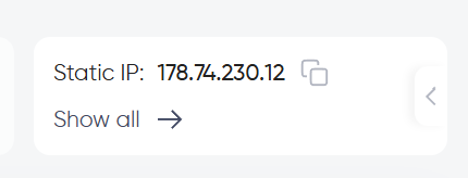 Authorization details panel button that opens the authorized IP addresses drawer