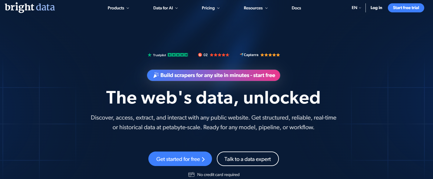 BrightData homepage hero