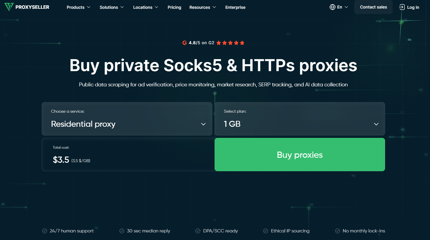 Proxy-Seller homepage hero
