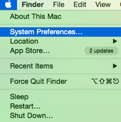 Click on the Apple logo. When a menu appears on the screen, select «System Preferences» from it