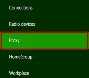 Go to the «Network» window. Select the «Proxy» category