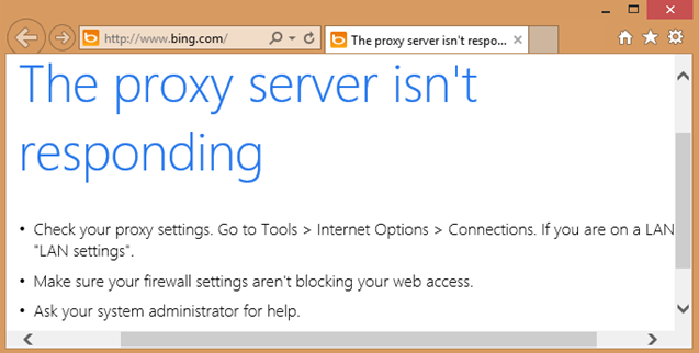 proxy server isn’t responding