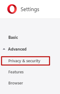 Find the «Privacy Security» button