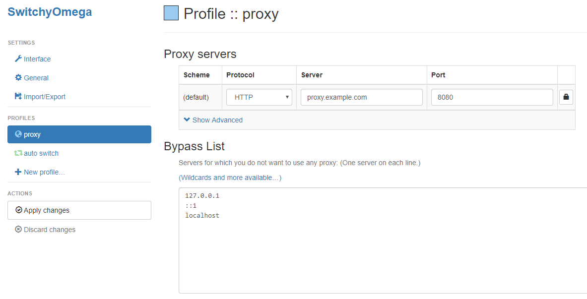 Press multiple times «Next». Come into the «PROFILES» tab with automatically created «proxy» profile