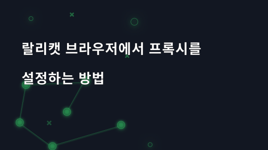 랄리캣 브라우저에서 프록시를 설정하는 방법