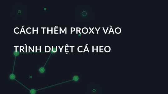 Cách thêm proxy vào trình duyệt cá heo