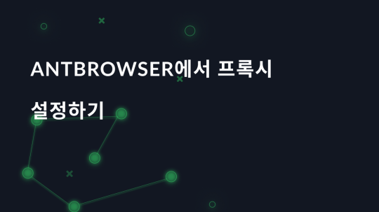 AntBrowser에서 프록시 설정하기