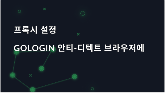 GoLogin 탐지 방지 브라우저에서 프록시 설정하기
