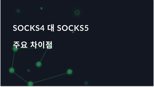 SOCKS4와 SOCKS5 프록시란 무엇인가요? 차이점은 무엇인가요?