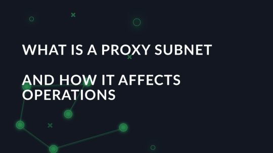 What is a proxy server subnet and how it affects operations