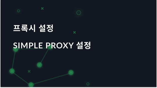 Simple Proxy에서 프록시 설정 가이드