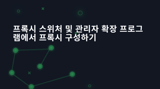 프록시 스위처 및 관리자 확장 프로그램에서 프록시 구성하기