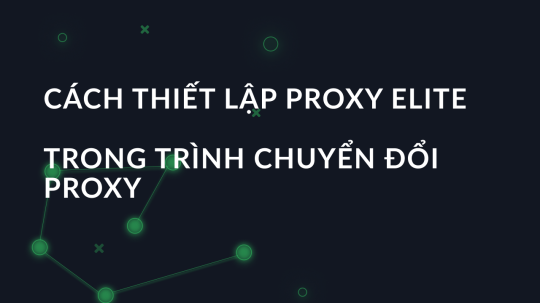 Cách thiết lập proxy Elite trong Trình chuyển đổi proxy