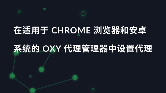 在适用于 Chrome 浏览器和安卓系统的 Oxy 代理管理器中设置代理