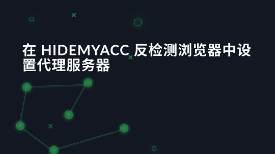 在 Hidemyacc 反检测浏览器中设置代理服务器
