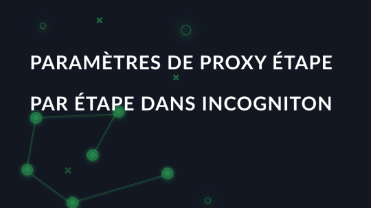 Paramètres de proxy étape par étape dans Incogniton