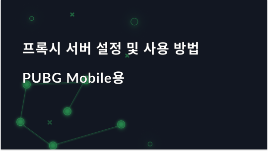 PUBG Mobile 모바일용 프록시 서버 설정 및 사용 방법