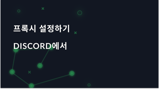 Discord에서 프록시 설정하기 가이드