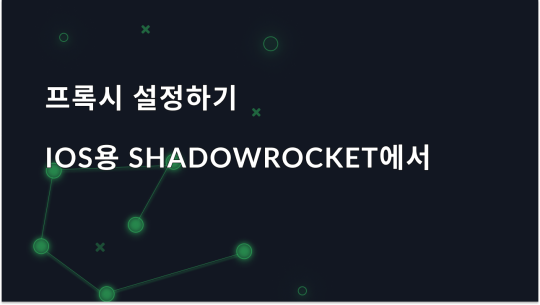 iOS용 Shadowrocket에서 프록시를 설정하고 사용하는 방법