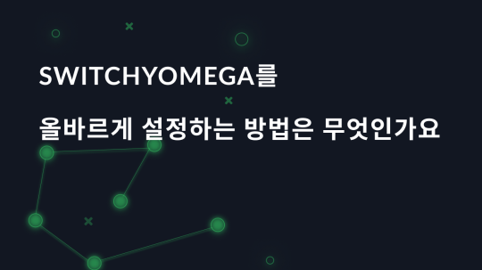 SwitchyOmega를 올바르게 설정하는 방법은 무엇인가요?