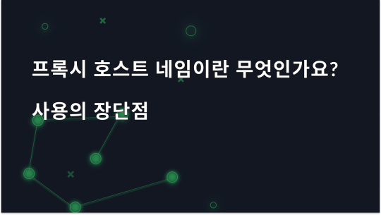 프록시 호스트 네임이란 무엇이며 사용 시 장단점