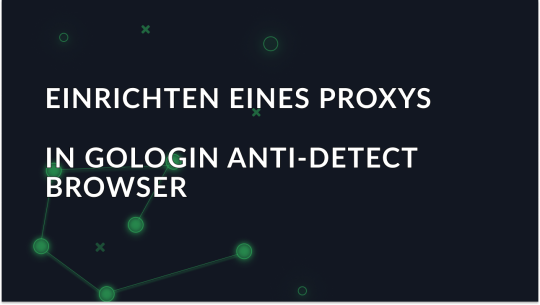 Einrichten eines Proxys im GoLogin Anti-Detect Browser