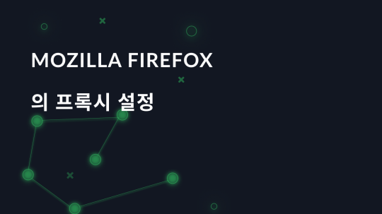 Mozilla Firefox의 프록시 설정