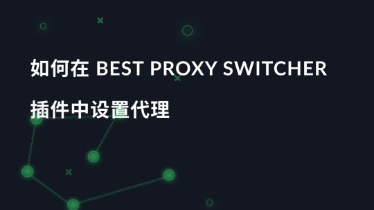 如何在 Best Proxy Switcher 插件中设置代理