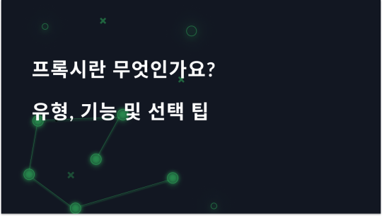 프록시란 무엇인가요? 유형, 기능 및 선택 팁
