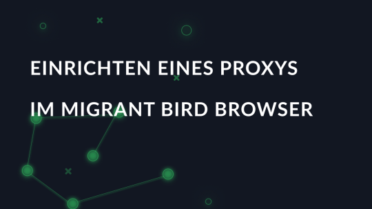 Einrichten eines Proxys im Migrant Bird Browser