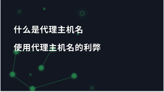 什么是代理主机名以及使用代理主机名的利弊