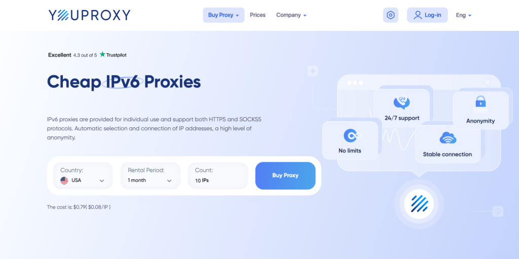 YouProxy.io Main Page