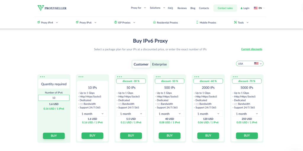 Proxy-Seller Main Page