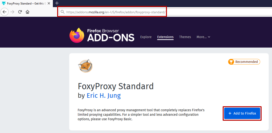 Follow the direct link and click the «Add to FireFox» button