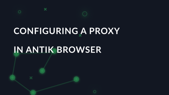 Configuring a proxy in Antik Browser