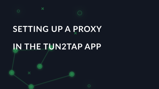 Setting up a proxy in the Tun2Tap app